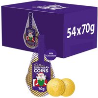 Cadbury Dairy Milk Chocolate Christmas Coins Bag 70g (Box of 54)