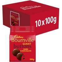 Cadbury Bournville Giant Dark Chocolate Buttons Bag 100g (Box of 10)