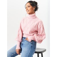 Pink High Neck Knit Crop Jumper