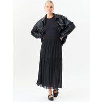 Black Diamante Mesh Maxi Skirt