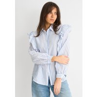 Stripe Frill Cotton Shirt