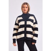 Stripe Oversized Button Through Cardigan