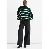 Green Chunky Knit High Neck Jumper