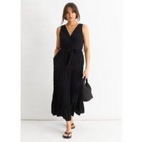 Black Viscose Wrap Tiered Maxi Dress