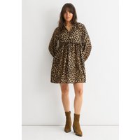 Brown Animal Smock Mini Dress
