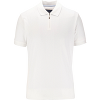 Basket Weave Effect Zipped Polo