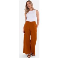 Rust Contrast Embroidery Stitch Detail Trouser