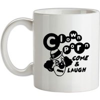 Clown Porn Come & Laugh mug.