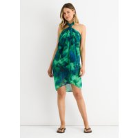 Green Watercolour Floral Multiway Beach Sarong