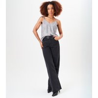 Silver Sequin V Neck Cami Top