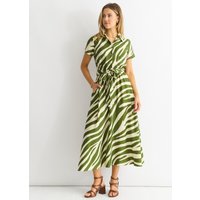 Zebra Print Viscose Shirt Dress