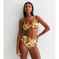 Multi Tropical Palm High Waisted Bottoms