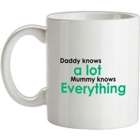 Daddy Knows A Lot But Mummy Knows Everything mug.