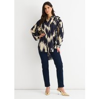 Navy Aztec Print Oversized Shirt
