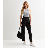 Black Belt Detail Tapered Trousers