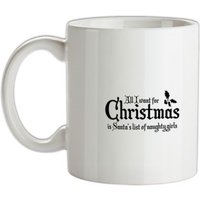 all i want for christmas is santa's list of naughty girls mug.