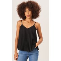 Black Strappy Pleated Cami Top