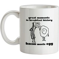 Great Moments In Breakfast History Bacon Meets Egg mug.