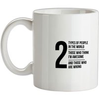 2 types of people in this world those who think I’m awesome and those who are wrong mug.