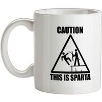 Caution This Is Sparta mug.