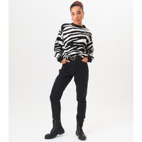 Black Zebra Print Oversized Jumper