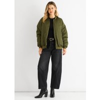 Khaki Padded Oversized Bomber Jacket