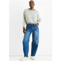 Grey Recycle Contrast Stripe Loose Fit Knit Jumper