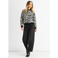 Black Contrast Zebra Animal Knit Jumper