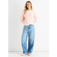 Pink Contrast Zebra Animal Knit Jumper