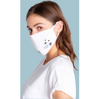 PJ Salvage Ivory Face Mask with Stars & Hearts Color: White