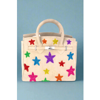 Handmade Beaded Stars Canvas Bag Colour: Multi