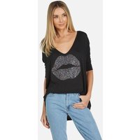 Lauren Moshi Eva Sprinkle Lip T-Shirt Size: L Colour: Black