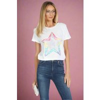 Lauren Moshi Edda Elements Star T-Shirt Size: L Colour: White