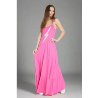 Lauren Moshi Beatrix Scribble Lightning Maxi Dress Size: L Colour: Pink
