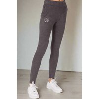 Ivory Ella Smiley Dark Heather Grey Knit Joggers Size: M Colour: Grey