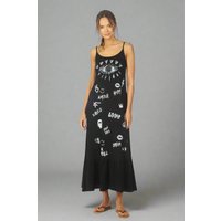 Lauren Moshi Beatrix Doodle Elements Maxi Dress Size: L Colour: Black