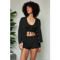 Spiritual Gangster Hudson Pointelle Cardigan Size: M Colour: Grey