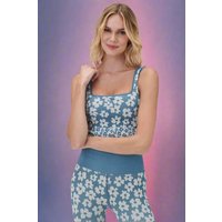 Spiritual Gangster Amara Jacquard Longline Sports Bra as seen on Whitney Port Size: M/L Colour: Blue