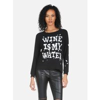 Lauren Moshi Everly Wine is My Water Pullover Size: XS Colour: Black