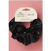 Kitsch & Mickey and Minnie Recycled Black Fabric Rhinestone Scrunchie Colour: Cream