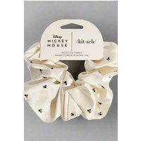 Kitsch & Mickey and Minnie Recycled Fabric Rhinestone Scrunchie Colour: Cream