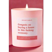 Mischief Candles New Home Gift Funny Housewarming Candle A House in This Economy Colour: Pink Scent: Midnight Queen