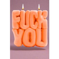 Wavey Casa FUCK You Orange Puffer Candle Colour: Orange