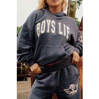 Boys Lie In Too Deep Racer Hoodie Colour: Blue Size: M/L