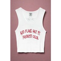 Boys Lie Red Flags Randy Tank Top Colour: White Size: XS/S