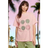 Samii Ryan Smiley® Good Day Oversized Tee Size: S Colour: Pink