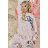 Boys Lie Let Love Guide My Way Rhinestone Racer Hoodie Colour: Pink Size: M/L