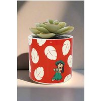 Disney Lilo & Stitch Faux Plant Pot Colour: Red