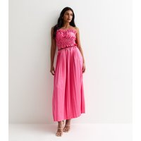 Hot Pink Ruched Bandeau Top