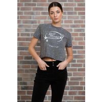 Daisy Street Not Today Snow Washed Baby Tee Colour: Grey Size: 12